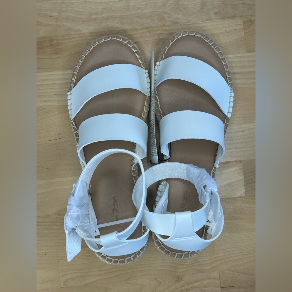The Drop White Espadrille Platform Sandals Ankle Strap Size 9 NWT